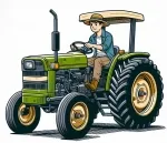 Young-Farmer on Tractor 🚜🌱 Colored Example
