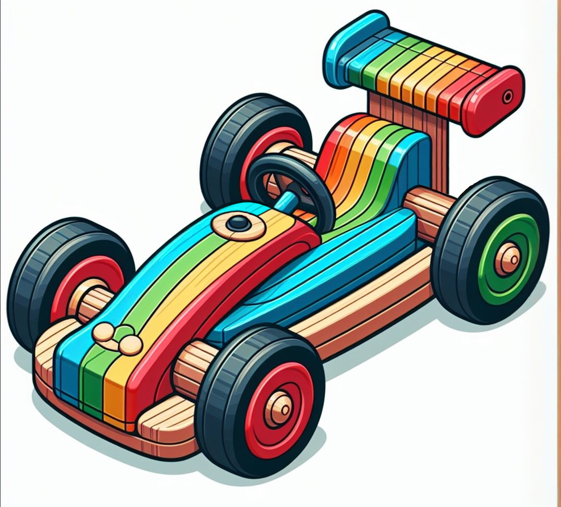 Toy Race Car Rainbow 🚗🌈 Coloring Page