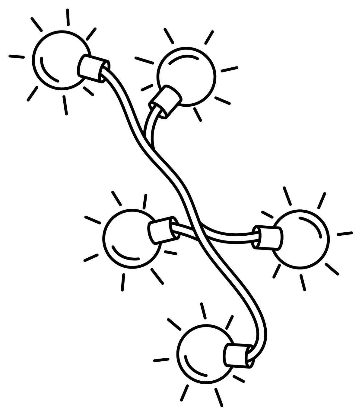 Colorful Christmas Lights 💡✨🎄 Coloring Page