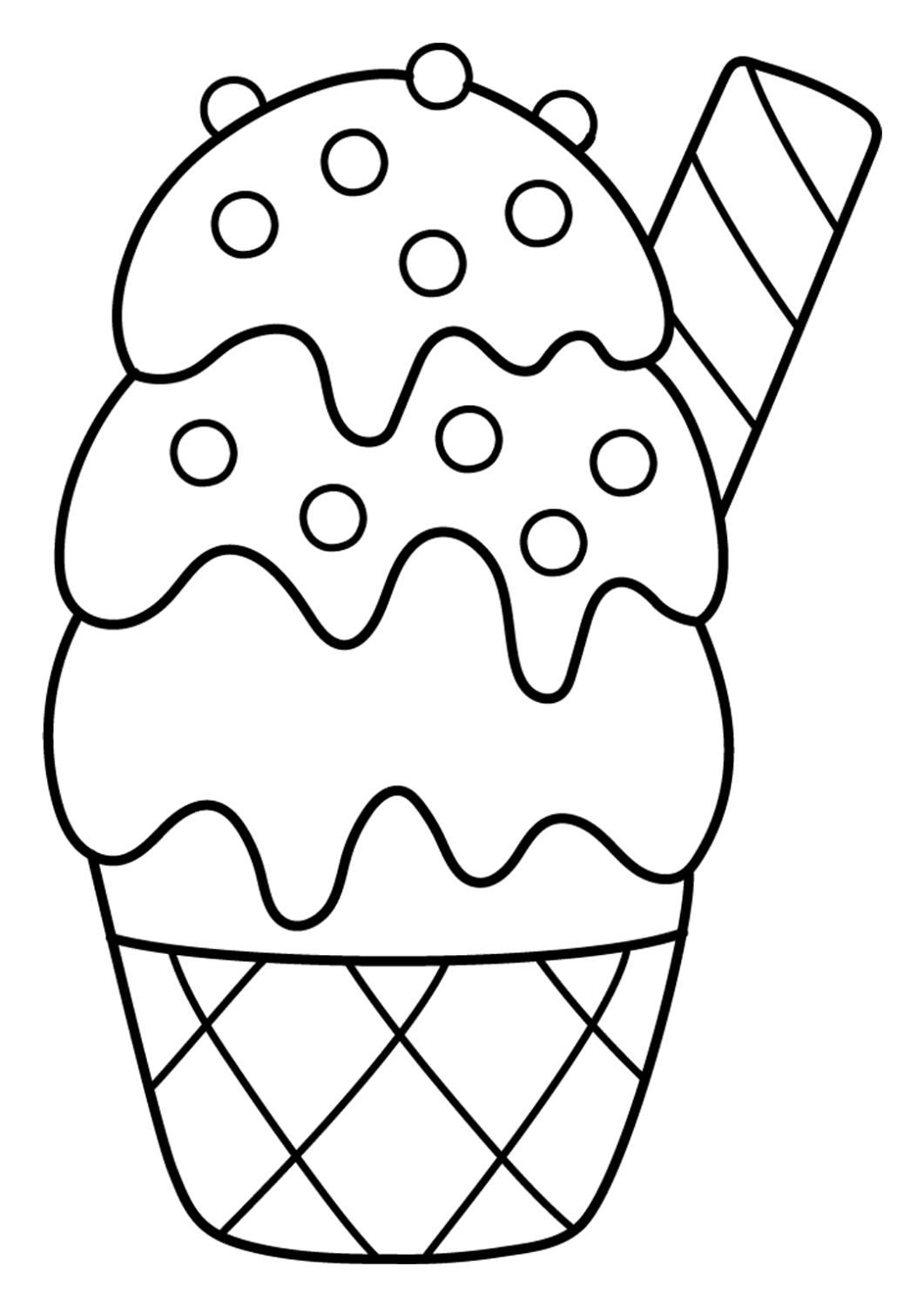Delicious Cupcake with Sprinkles and a Straw 🧁🍰🍬 Coloring Page