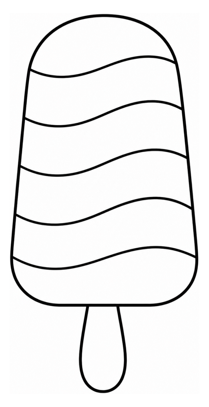 Colorful Rainbow Layered Popsicle 🍭🌈🍦 Coloring Page