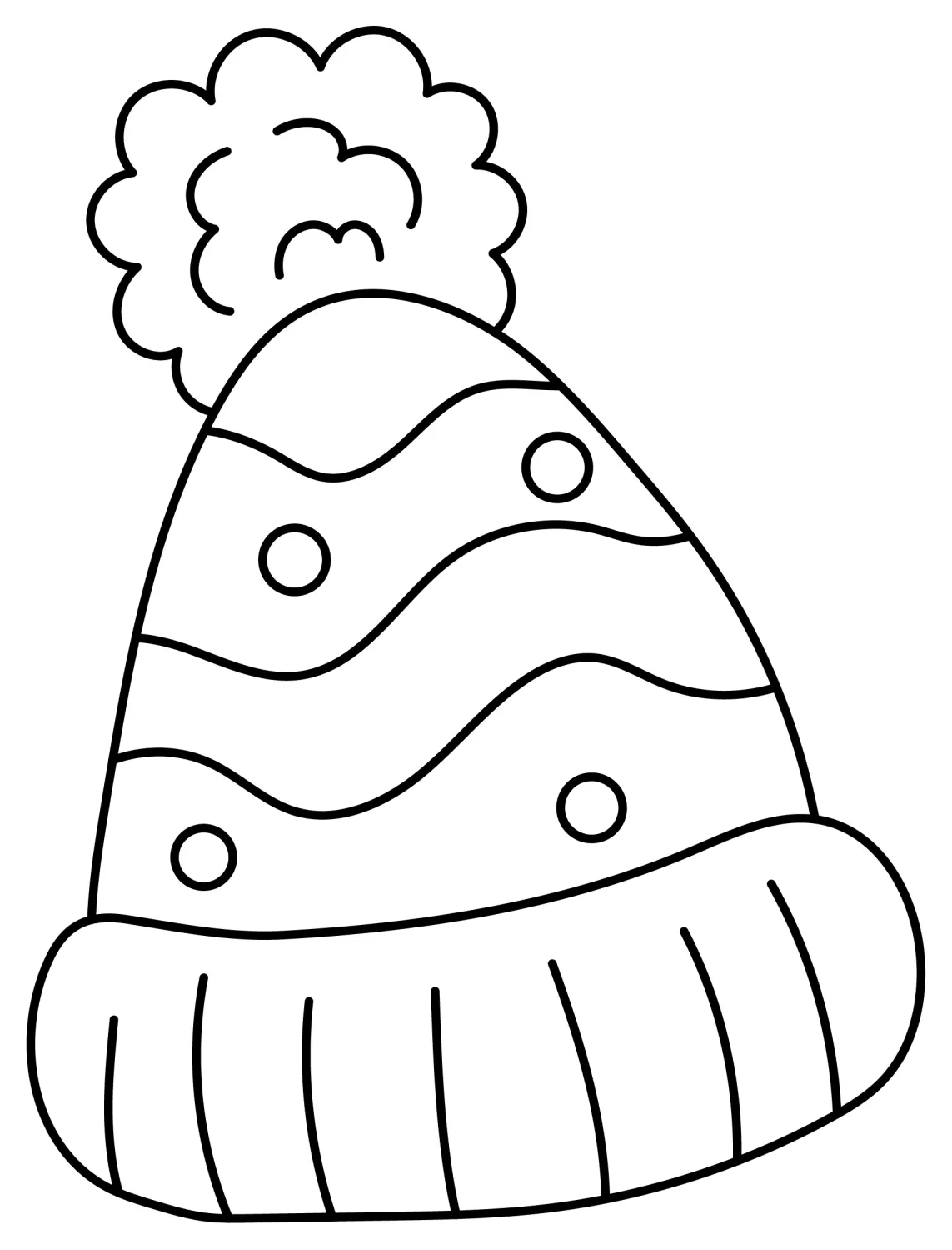 Colorful Striped Winter Hat ❄️🧣🧤 Coloring Page