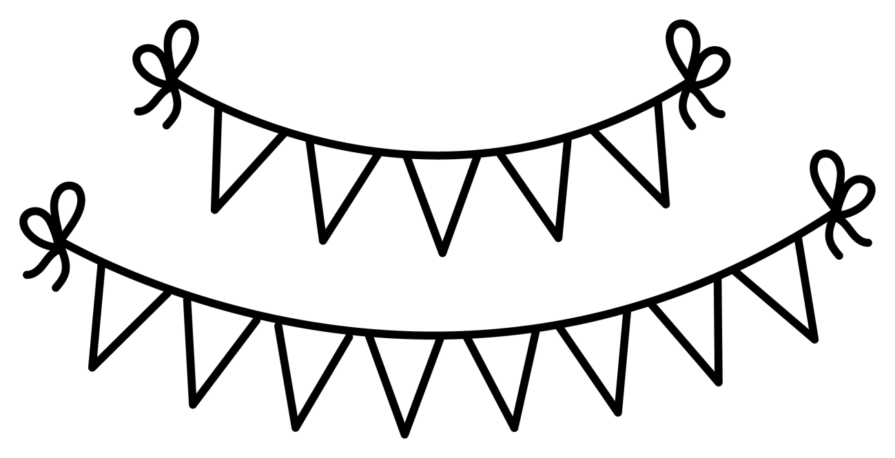 Colorful Triangular Bunting Decorations for Celebrations 🎉🎈 Coloring Page