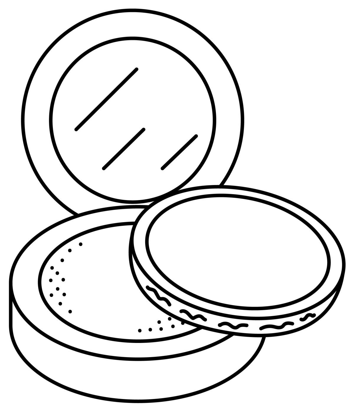 Cosmetic Compact with Mirror and Powder 💄✨ Coloring Page