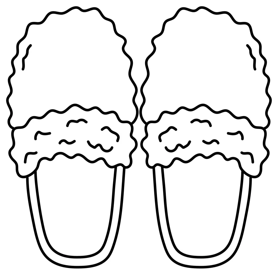 Cozy Slippers for Warm Feet 🧦👣🏠 Coloring Page