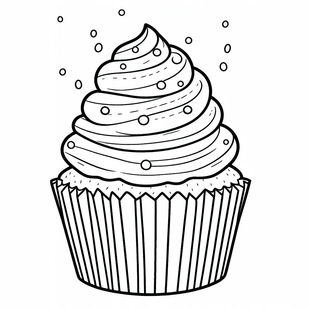 Cupcake 🧁 Coloring Page