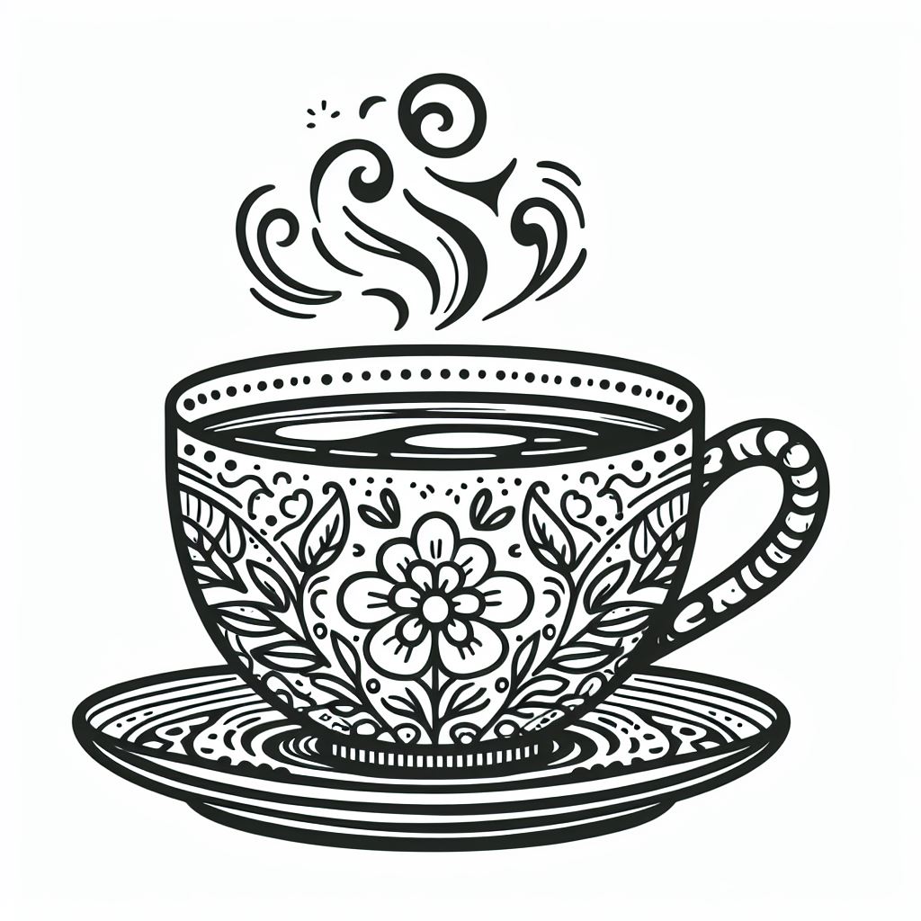 Cup of Tea ☕ Coloring Page