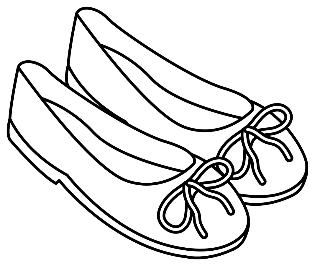 Cute Ballerina Shoes with Ties 💃🎀👠 Coloring Page