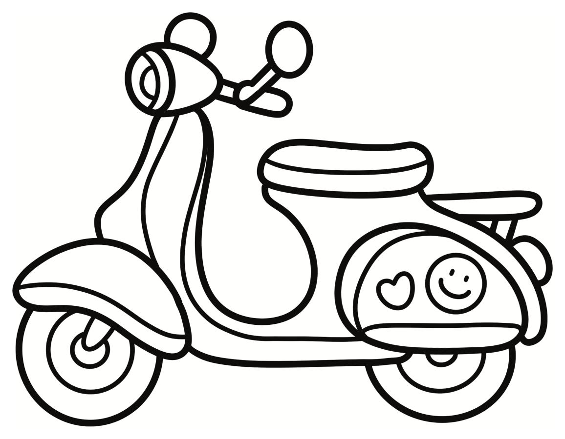 Cute Classic Vespa Scooter 🛵✨💖 Coloring Page