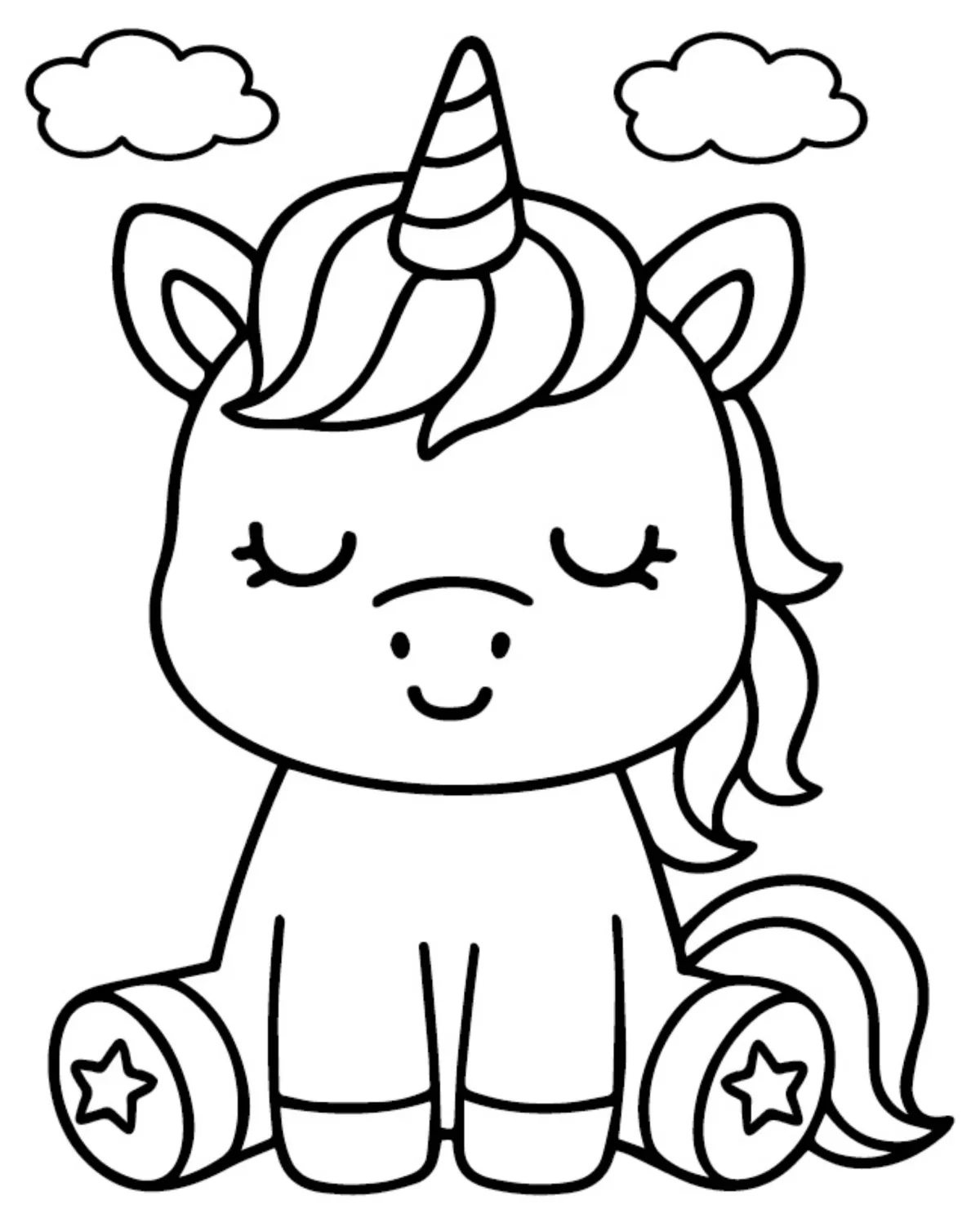 Cute Rainbow Unicorn 🦄✨💖 Coloring Page