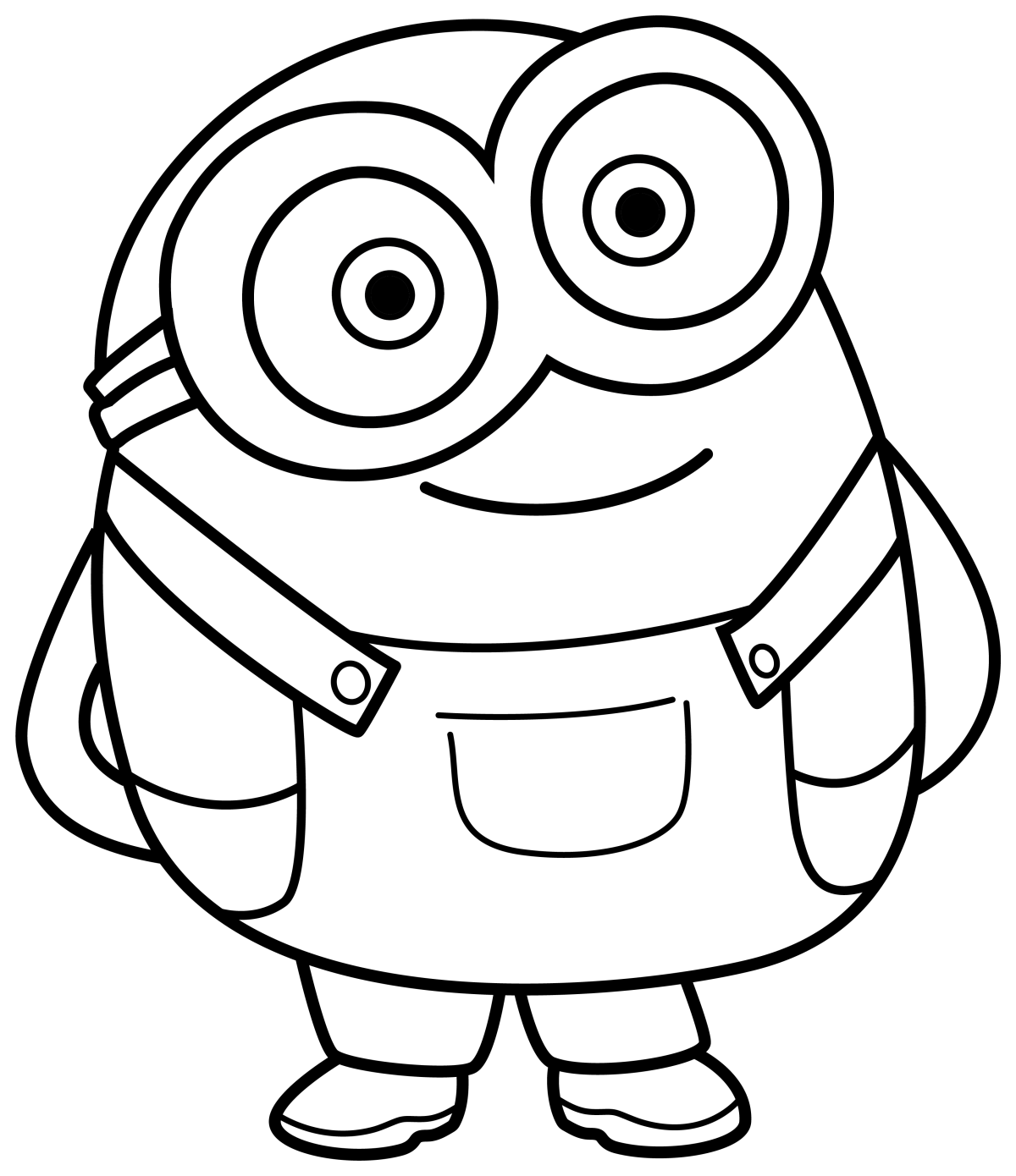 Cute Short Bob Minion with Goggles 🍌💛✨ Coloring Page
