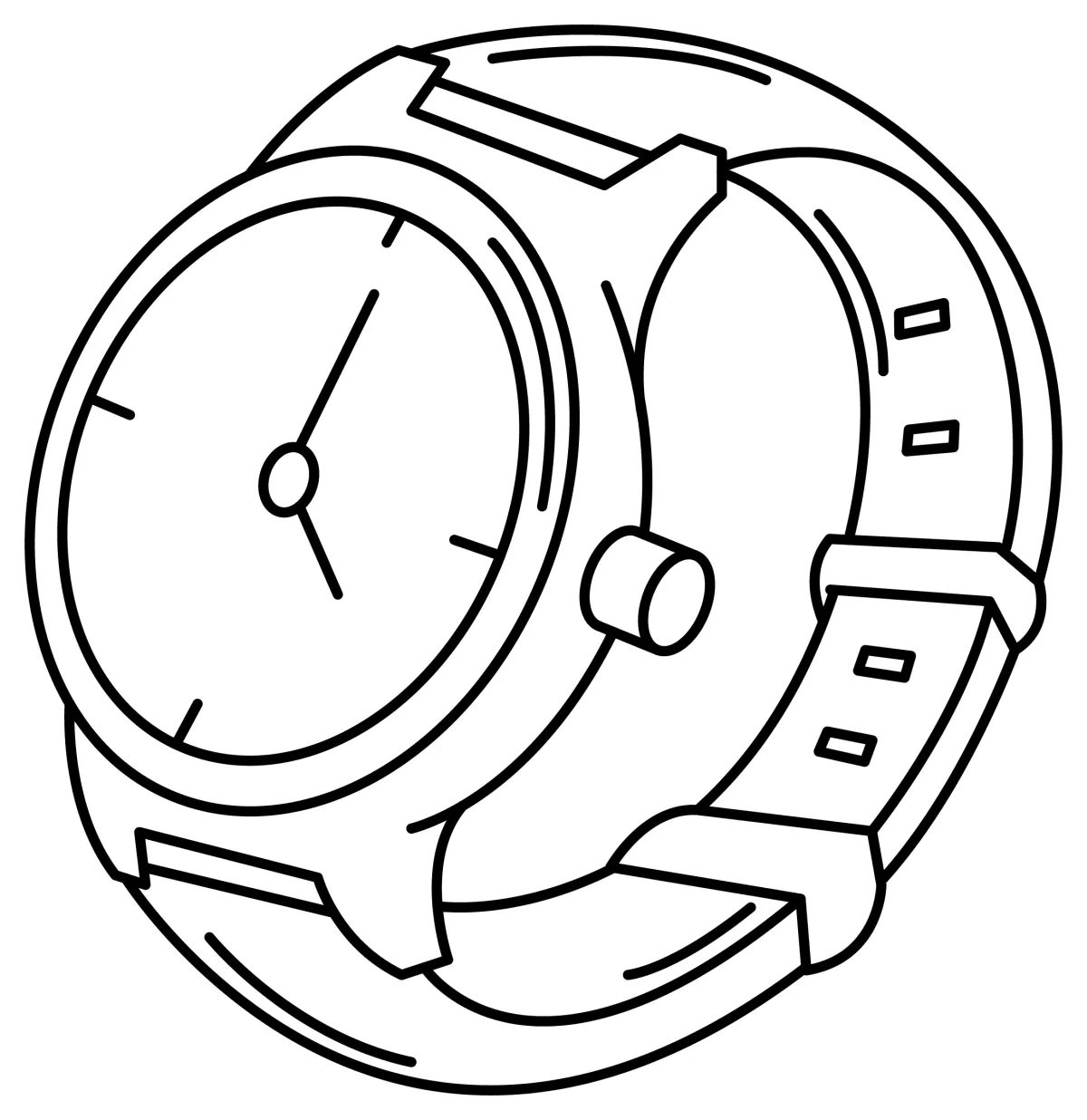 Cute Wristwatch with Adorable Details 🕒⌚️⏰ Coloring Page