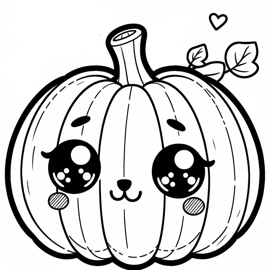 Halloween Pumpkin 🎃 Cute Coloring Page