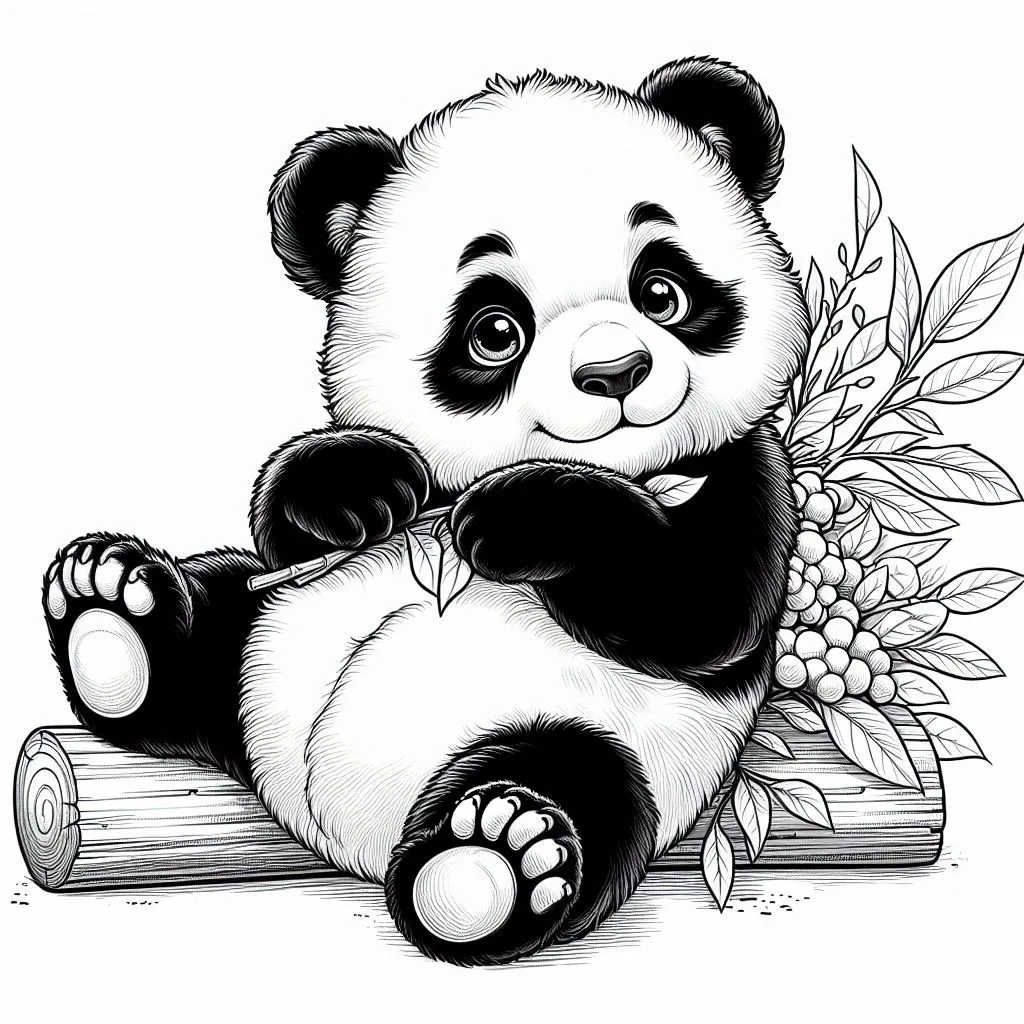 Cute Panda 🐼 Coloring Page