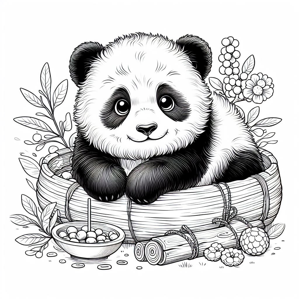 Colouring Pages Panda MIT Printable