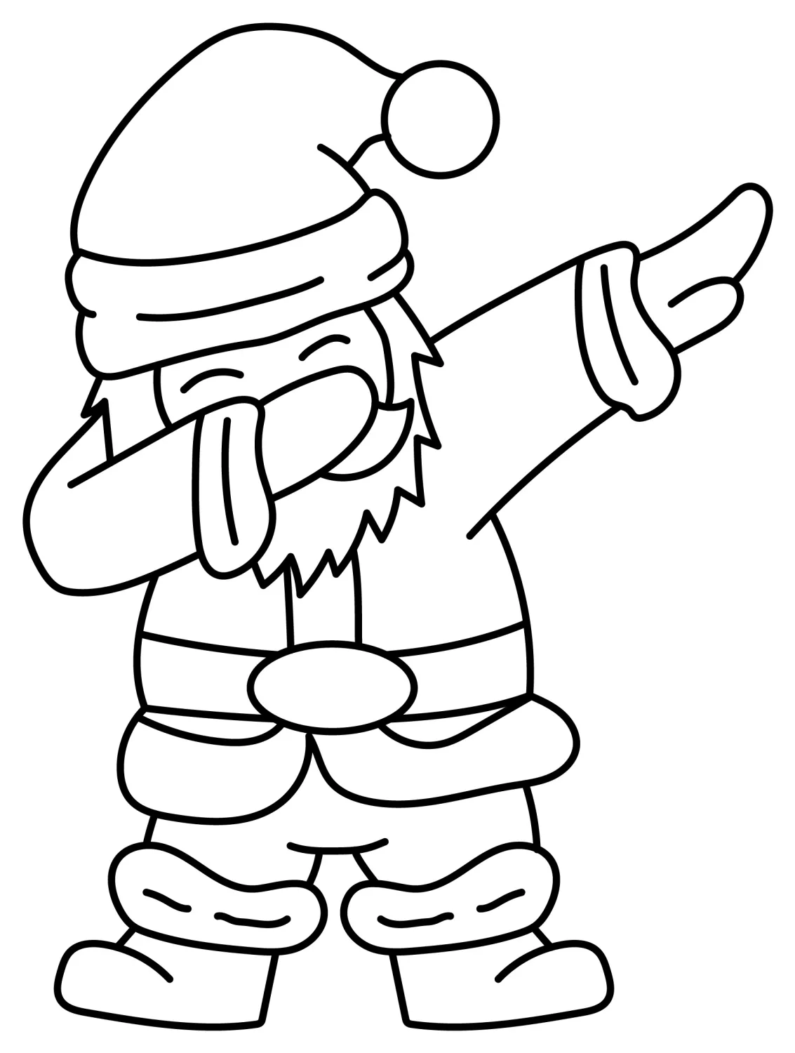 Dabbing Santa Claus 🎅✨❄️ Coloring Page