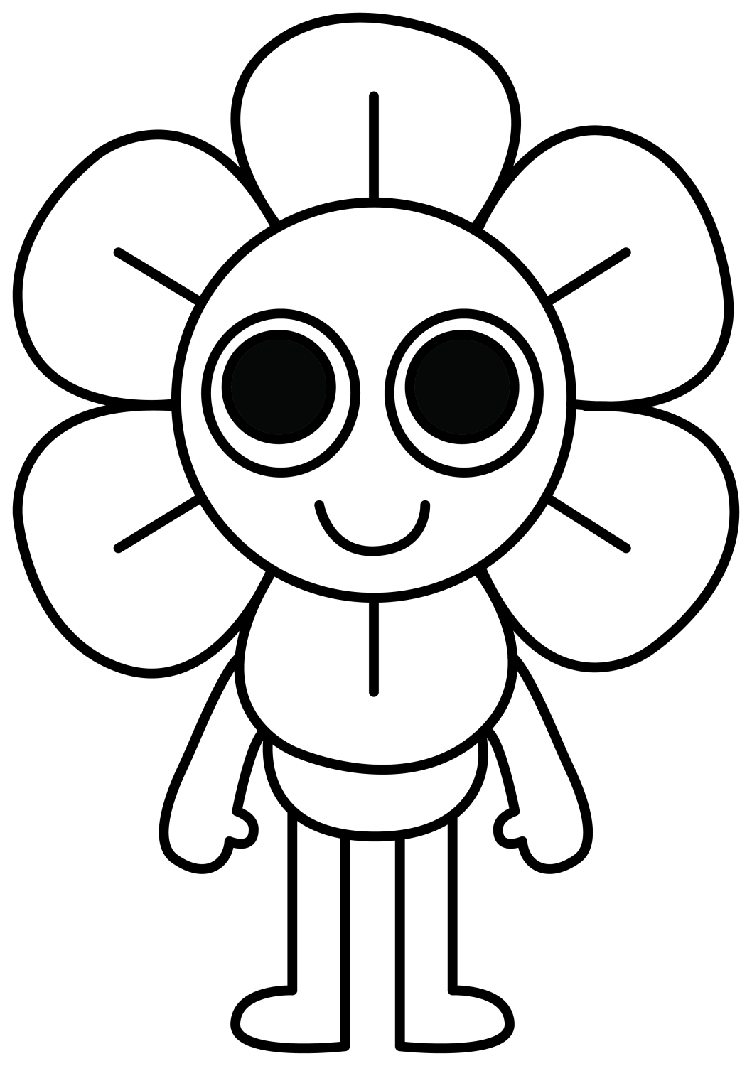 Dandy Flower Character with Big Eyes 🌸🌼😊 Coloring Page