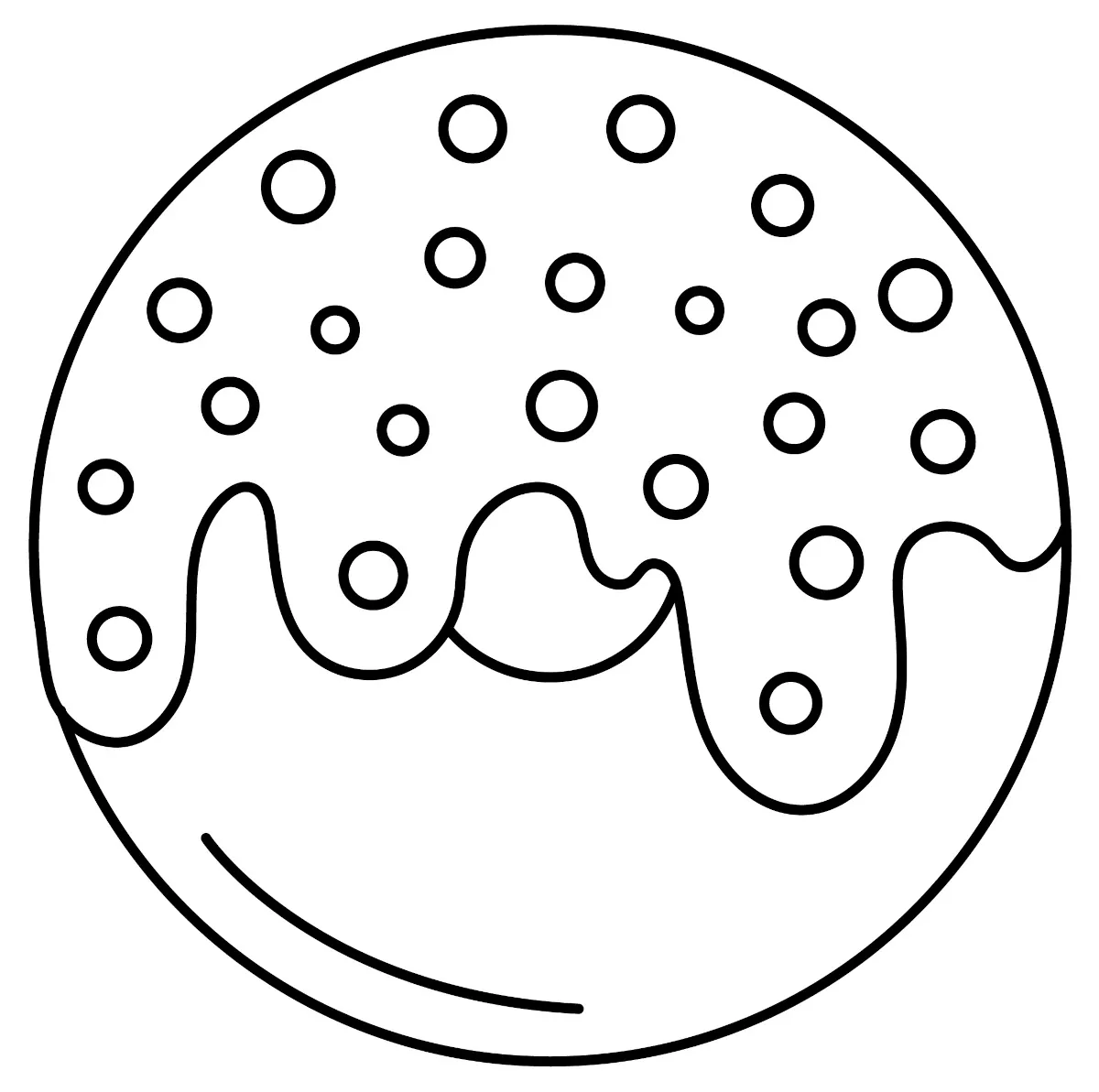 Donut with Frosting and M&Ms 🍩🍬😋🌈 Coloring Page