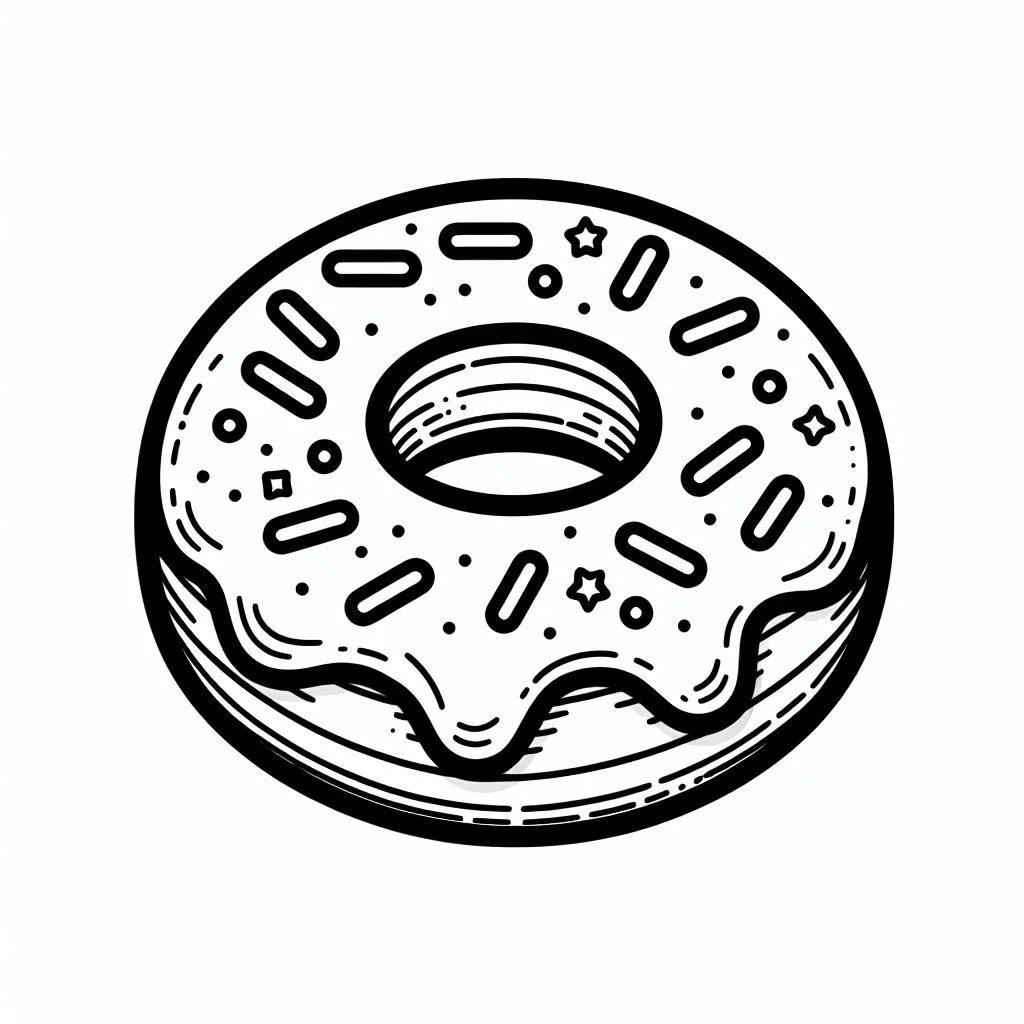 Donut 🍩 Coloring Page