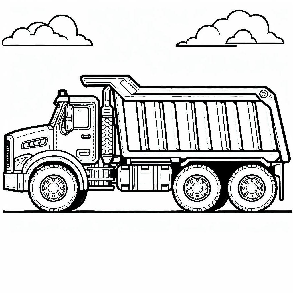 Dump Truck 🚛 Coloring Page