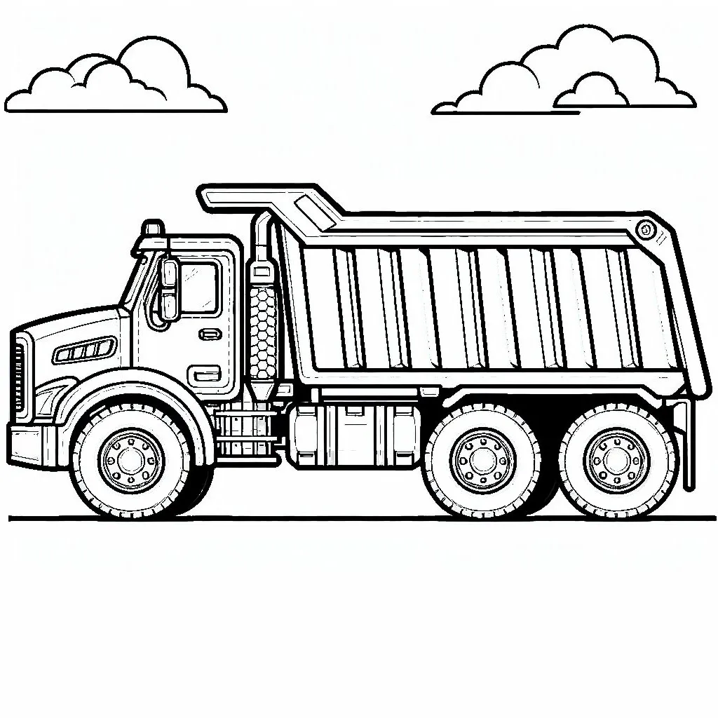 Dump Truck 🚛 Coloring Page