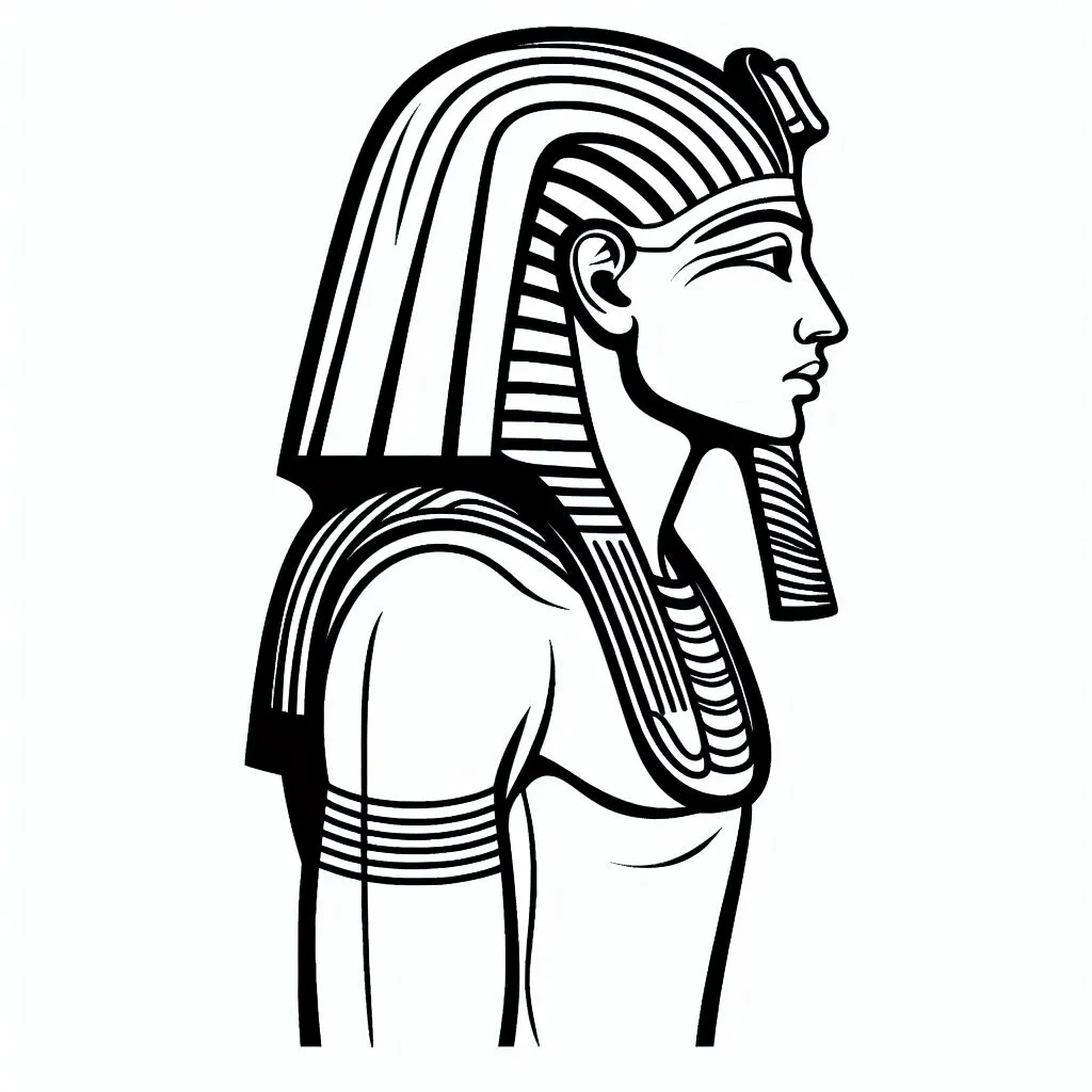 Ancient Egyptian Man Side Portrait 👨 Coloring Page