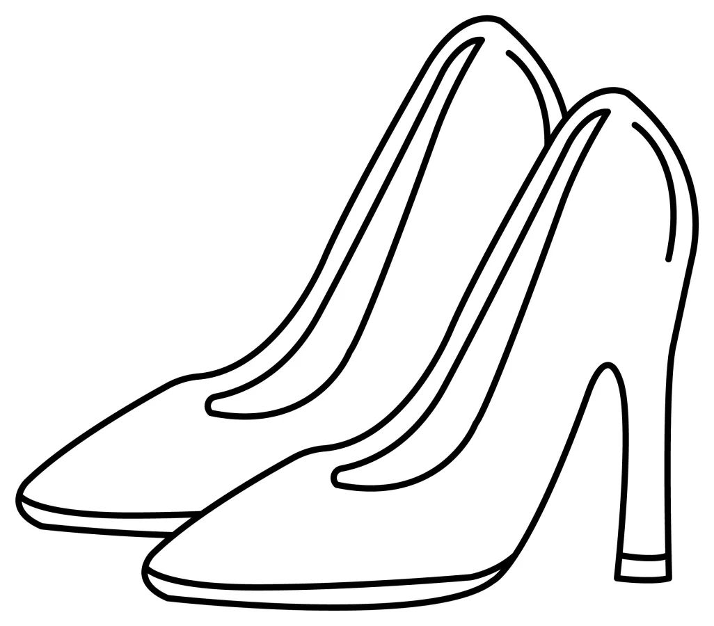 Elegant High Heeled Shoes for Women 👠👠👠 Coloring Page