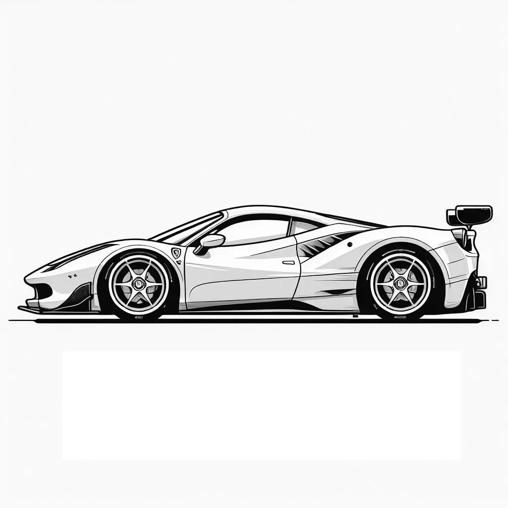 Ferrari Race Car 🏎️ Coloring Page