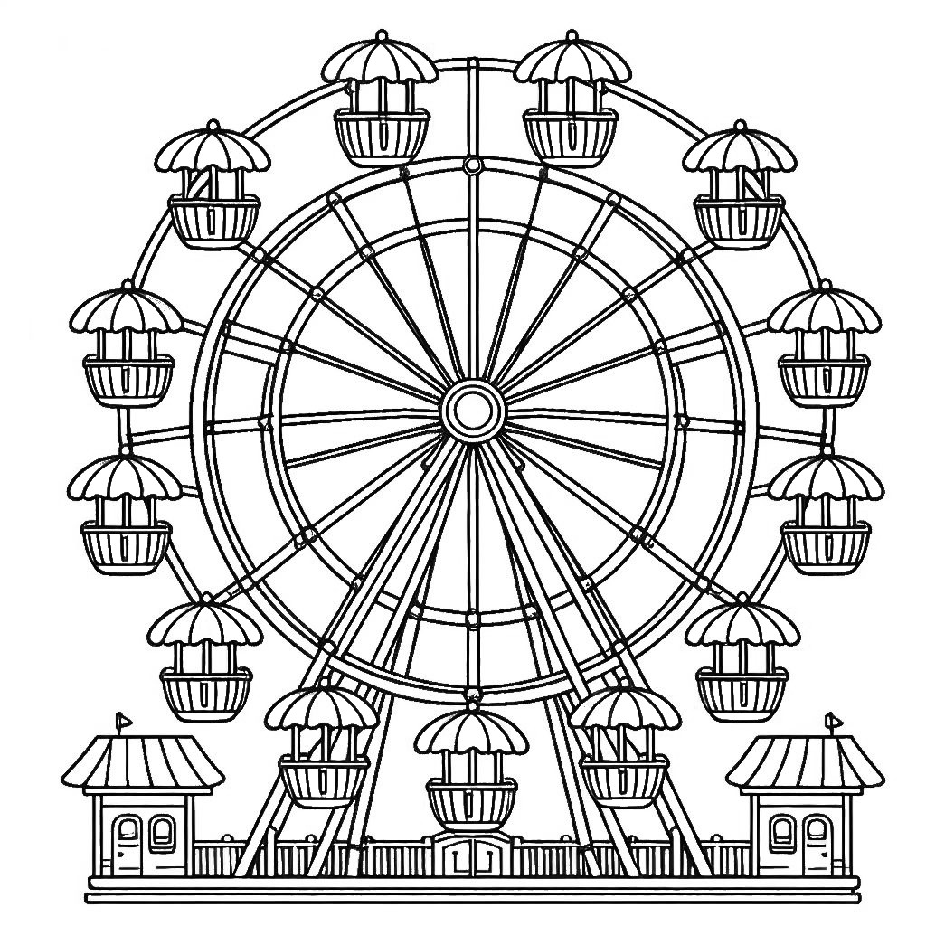 Ferris Wheel Coloring Pages