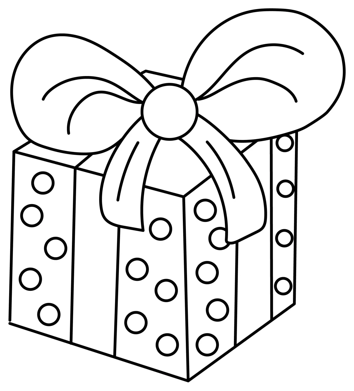 Festive Gift with a Bright Bow 🎁🎀🎉 Coloring Page