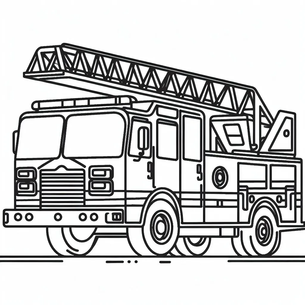 Fire Truck 🚒 Coloring Page