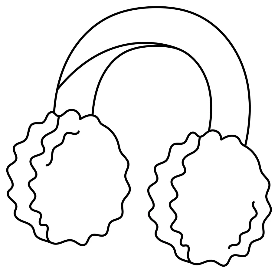 Fluffy Winter Ear Muffs 🧣🧤❄️ Coloring Page