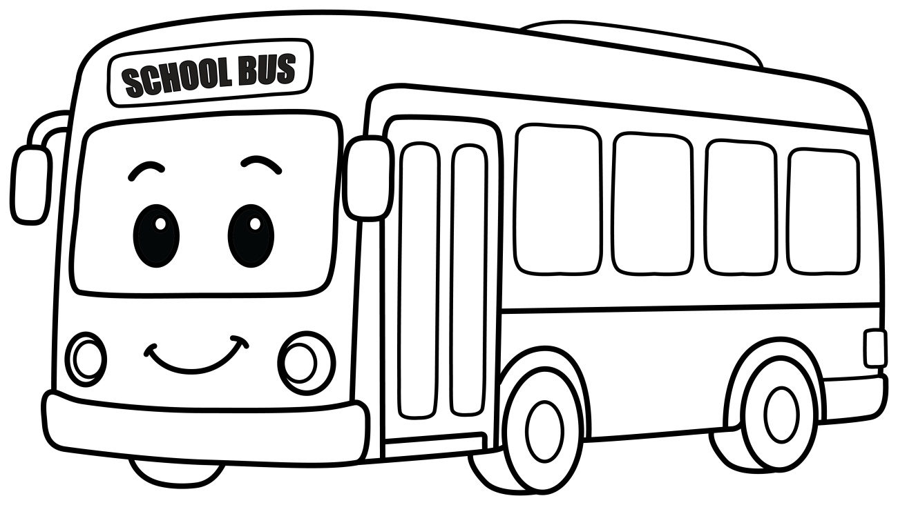 Friendly School Bus for Kids 🚌🏫✨ Coloring Page