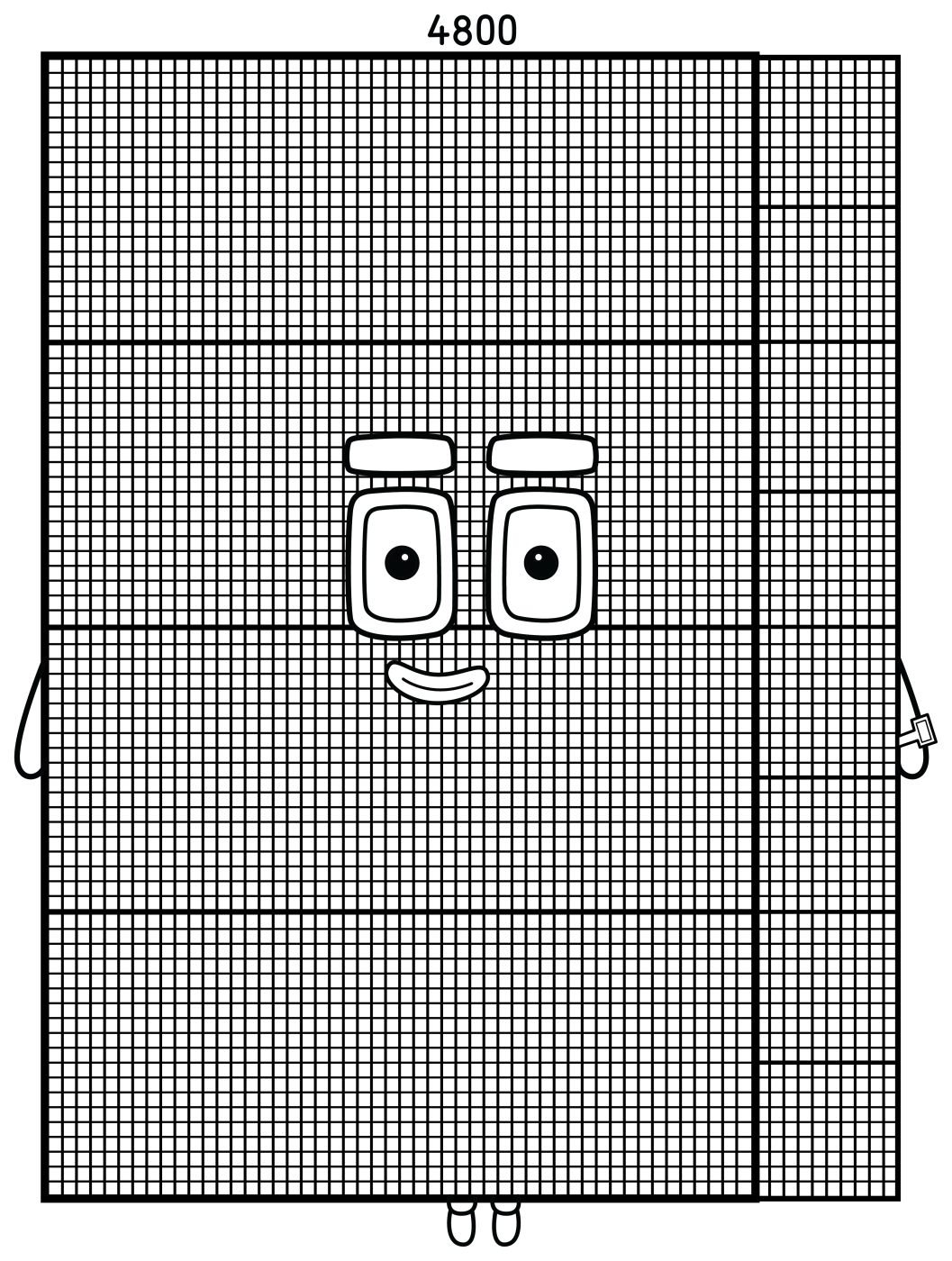 Numberblock Four Thousand Eight Hundred 🔟🔢✨ Coloring Page