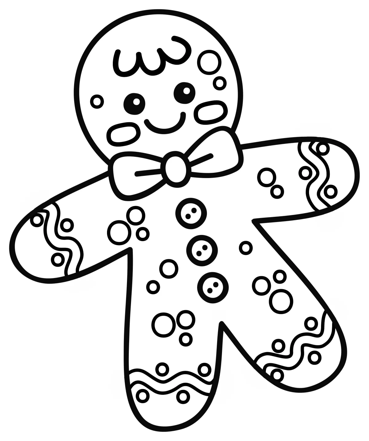 Gingerbread Man 🎄🧡🍪✨ Coloring Page