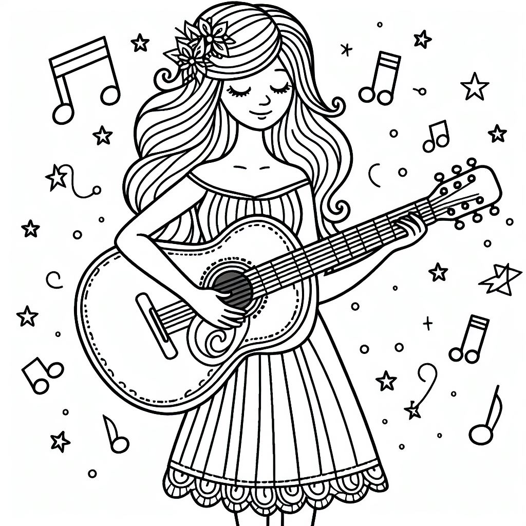 Guitar Girl Coloring Pages Guitar Girl Coloring Page Guitar Girl Coloring Pages Guitar Girl Coloring Page