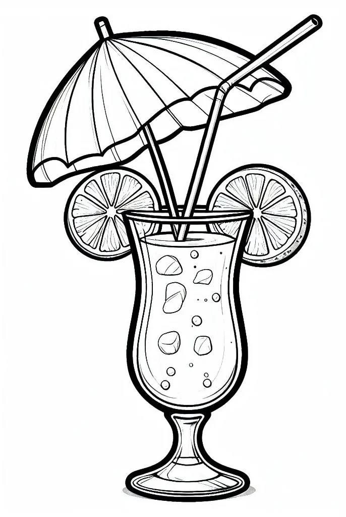 Glass of Orange Juice 🥤🍊 Coloring Page