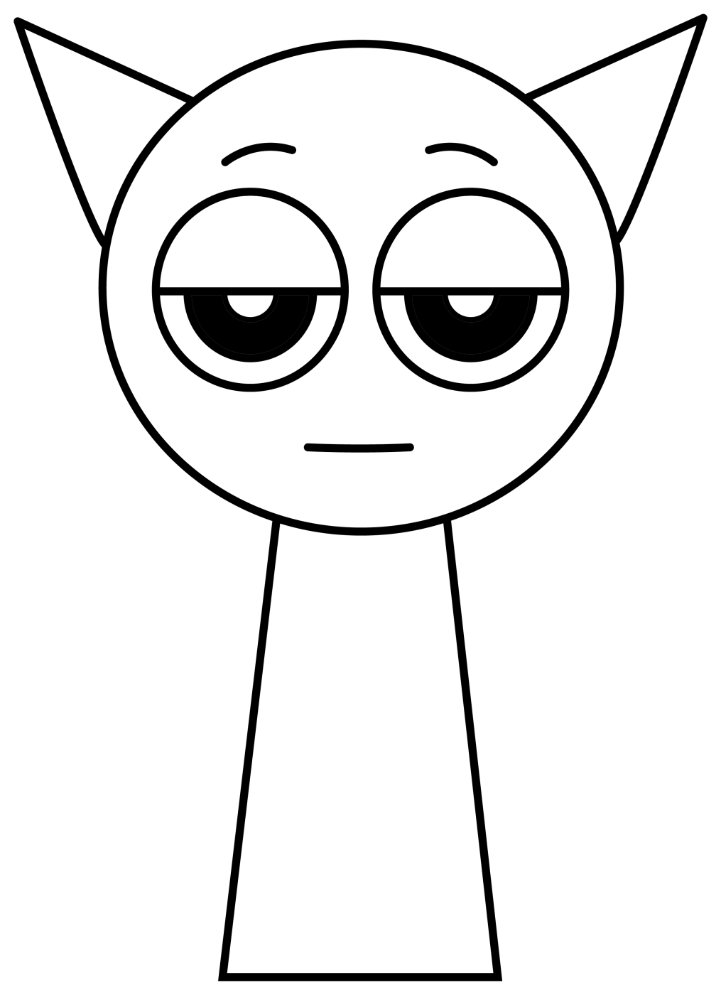 Gray Sprunki Mysterious Creature 🐱🎵💤 Coloring Page