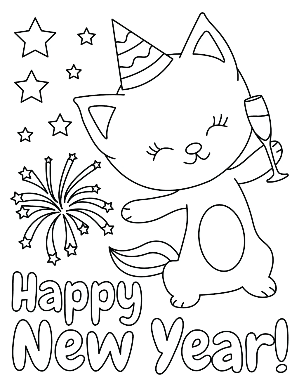 Happy New Year Crayola Coloring Pages