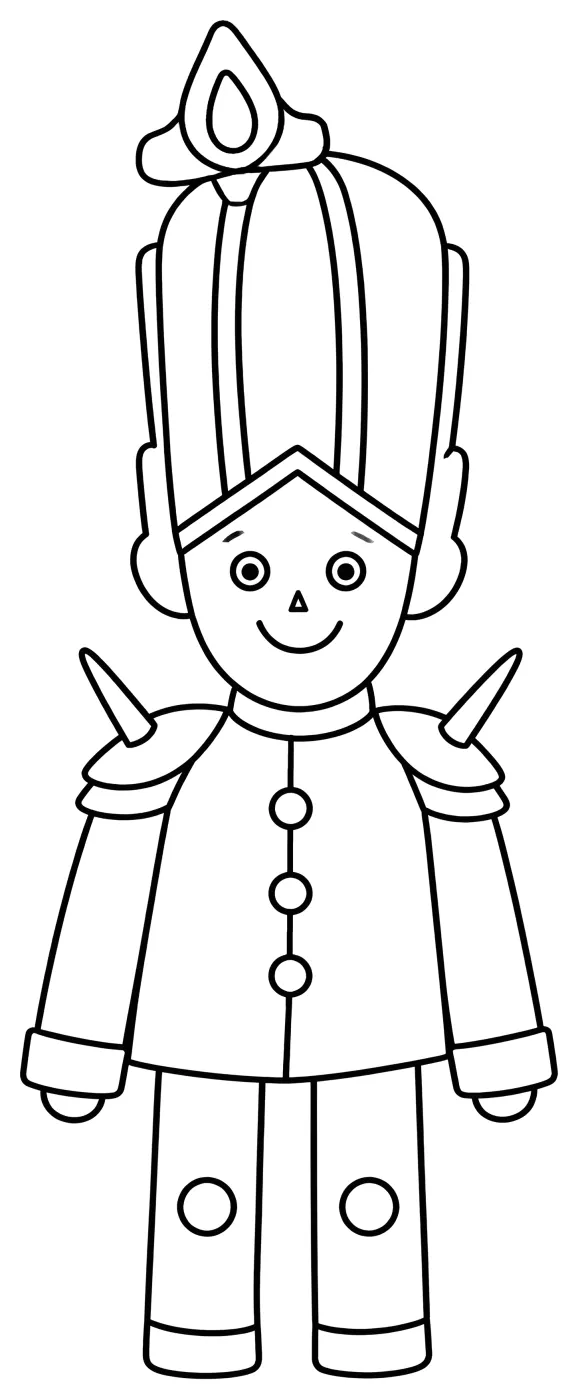 Happy Soldier with Pointed Shoulder Armor 🎖️😊 Coloring Page