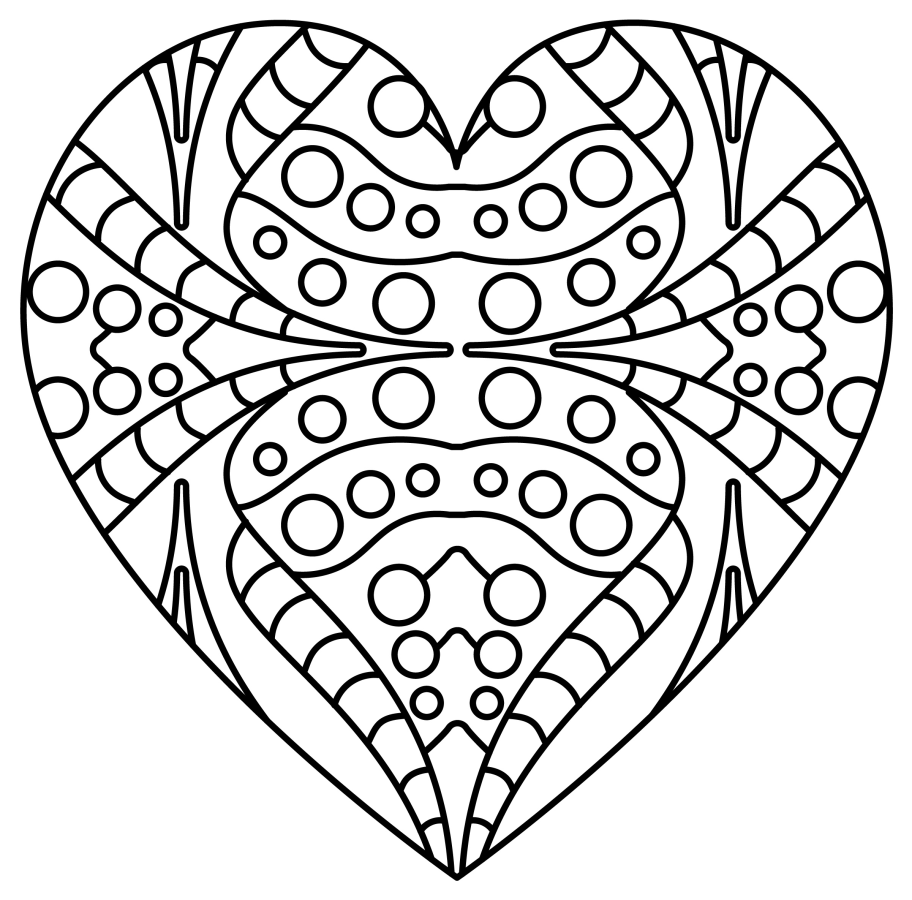 Heart with Patterns Symbol of Love and Affection ❤️💖💘 Coloring Page