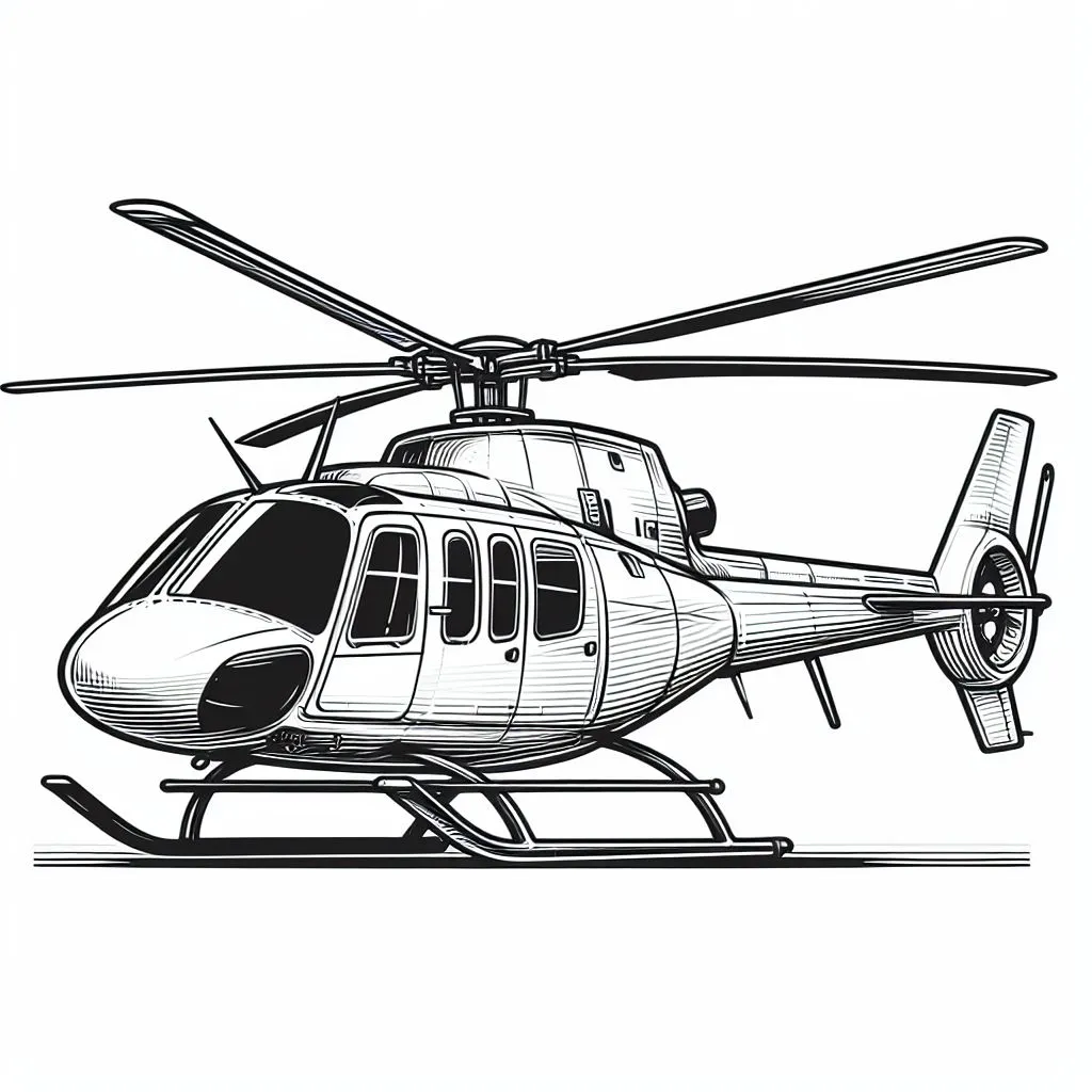 Helicopter 🚁 Coloring Page