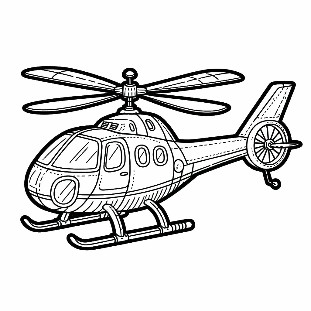 Helicopter 🚁 Coloring Page