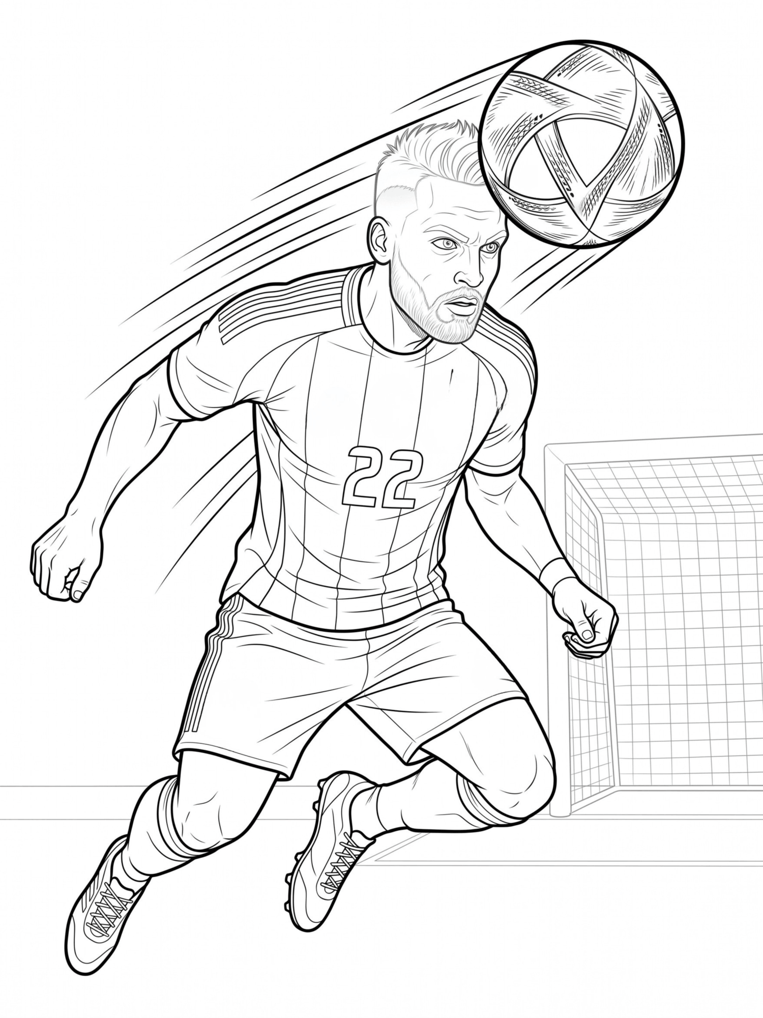 Soccer Player from Argentina Inspired by Lautaro Martínez 🏆⚽🇦🇷 Coloring Page