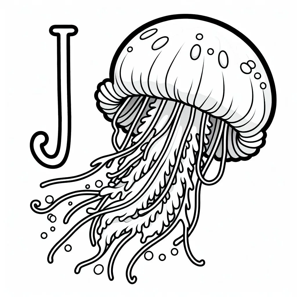 Jellyfish 🎐 Coloring Page