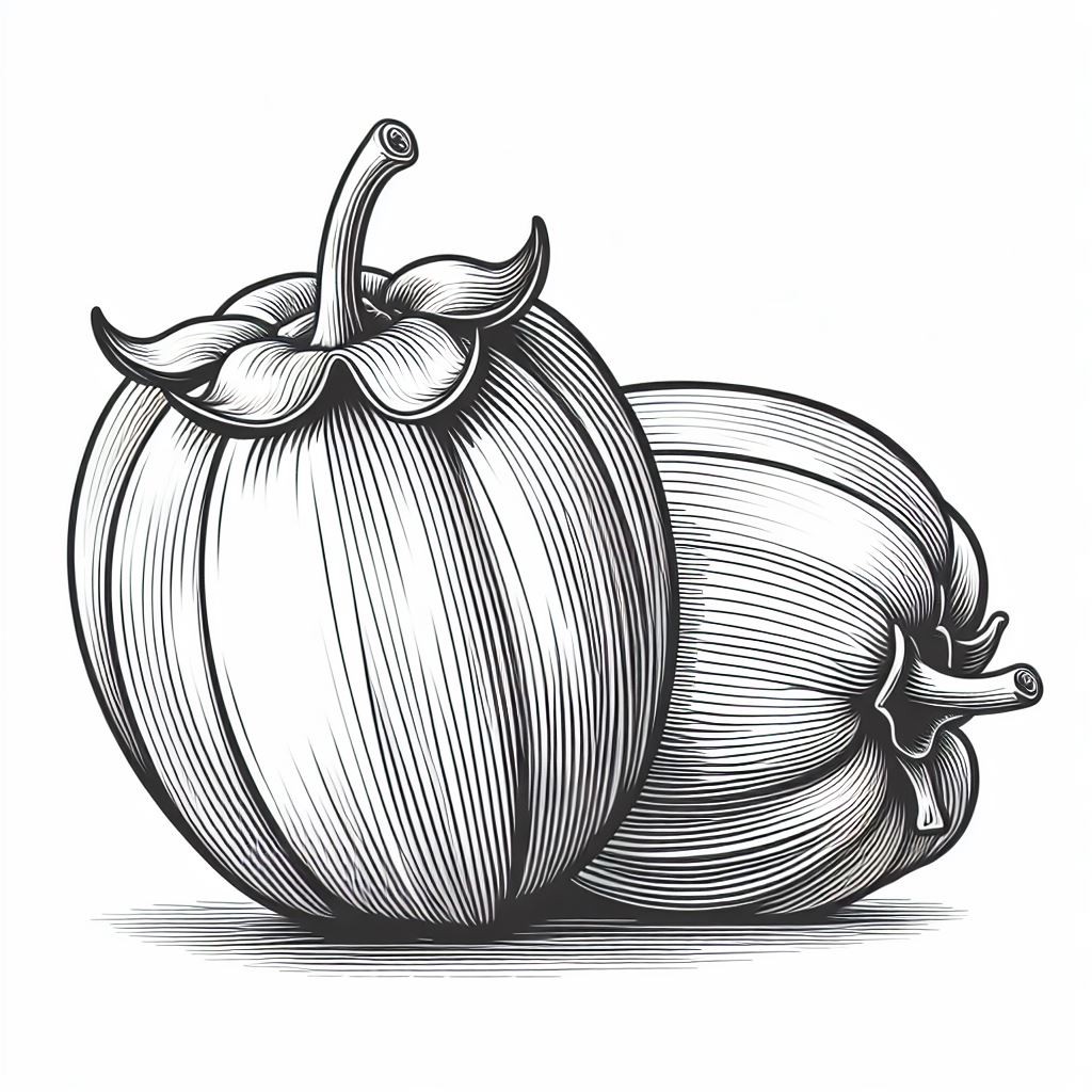 Kaki Fruits 🍅 Coloring Page