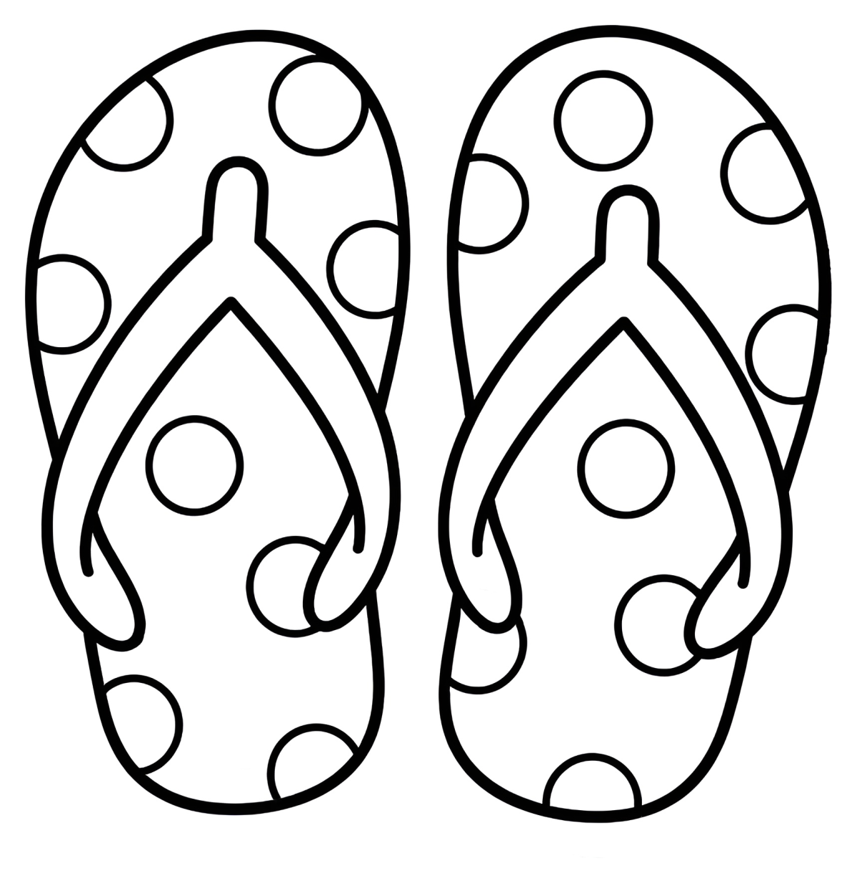 Kids Beach Slippers with Cute Designs 👡🏖️👧👦 Coloring Page