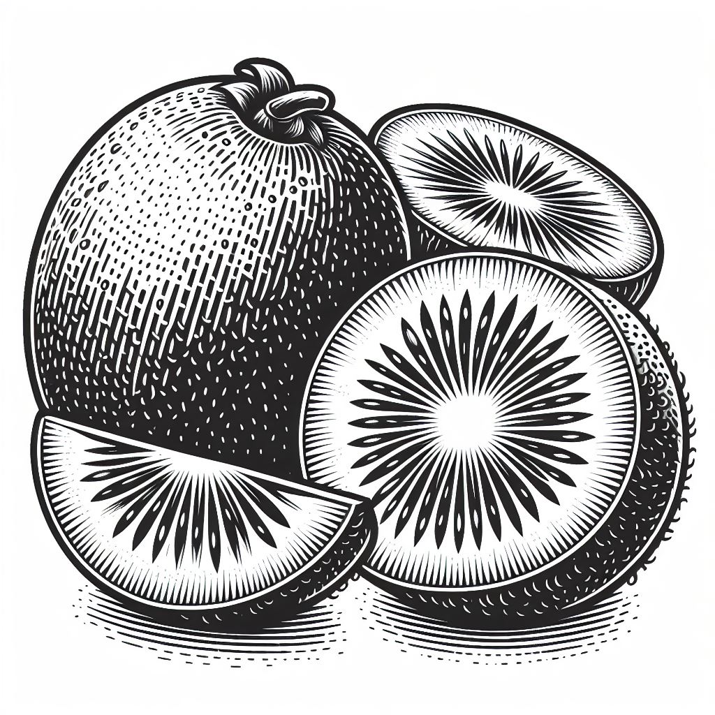 Kiwi Fruit 🥝 Coloring Page