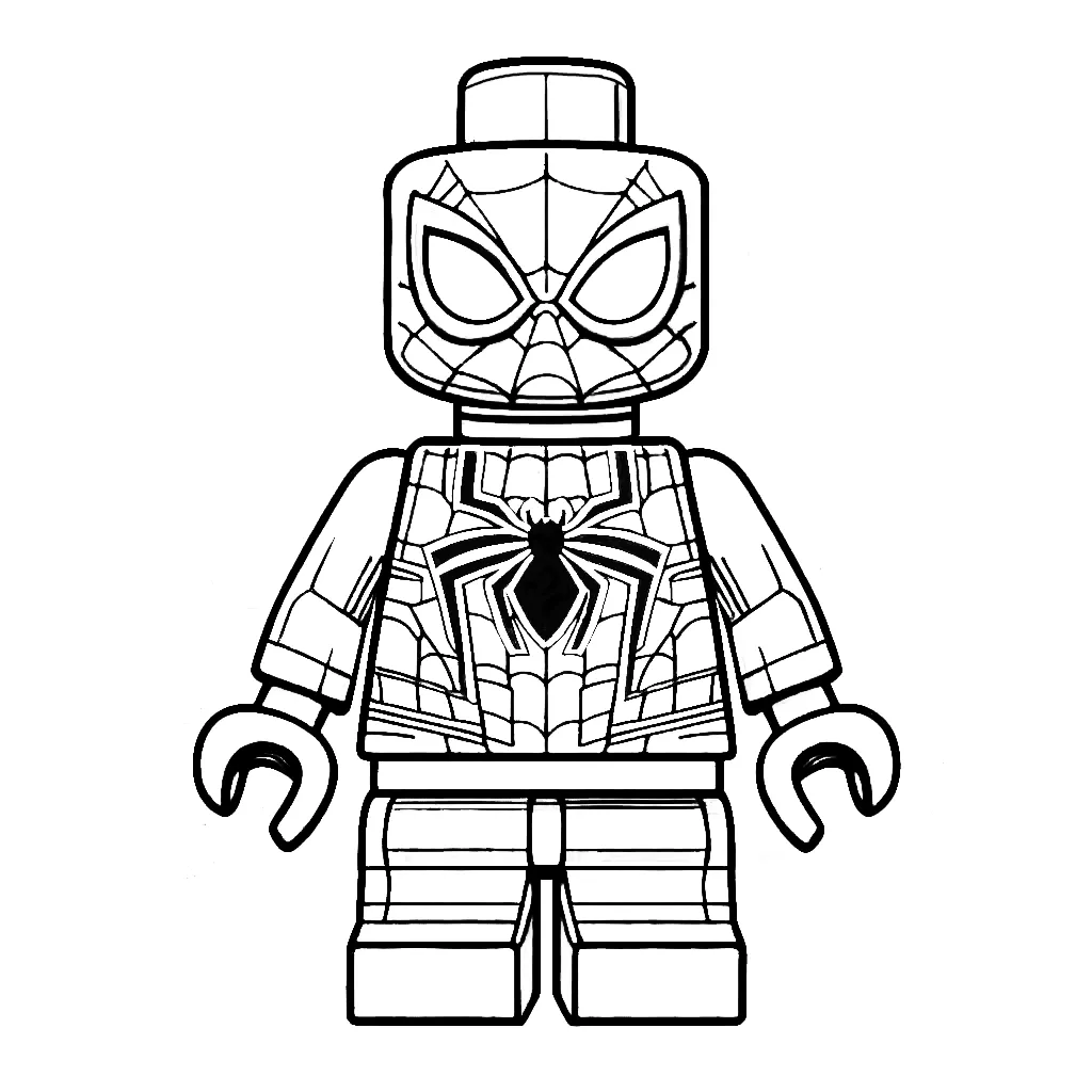 Lego Spiderman 🕷️🕸️ Coloring Page