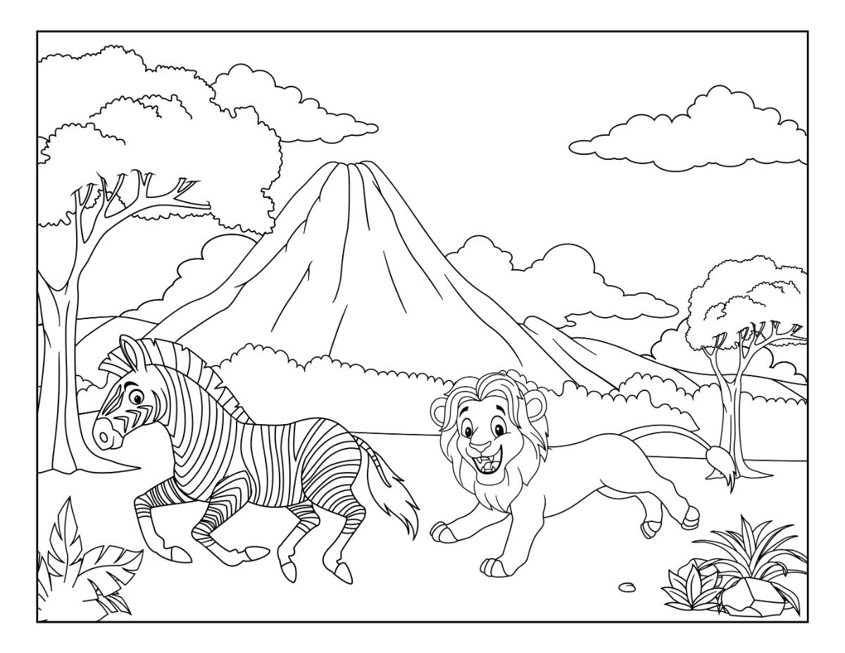 How to Draw an Easy Cartoon Zebra - Really Easy Drawing Tutorial, image size:1200x927